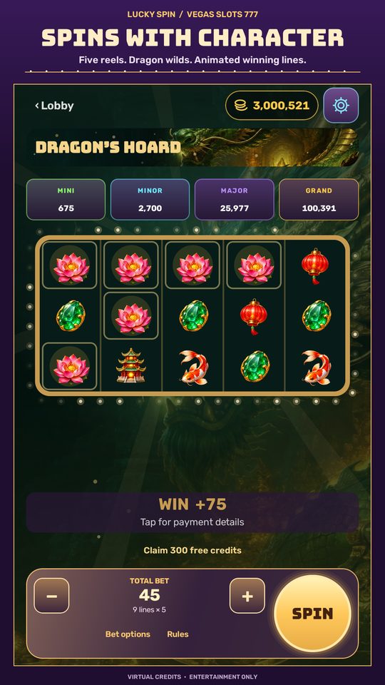 Dragon's Hoard five-reel slot machine